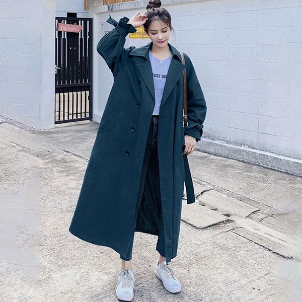 

2021 new female long new korean spring s-4xl plus size double lapel breasted solid released fashion jacket y25 1cqa, Black;brown