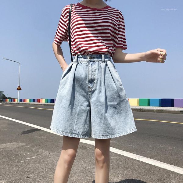 

women's jeans arrival fashion women denim shorts casual street professional high waist summer simple wild trend solid jeans1, Blue