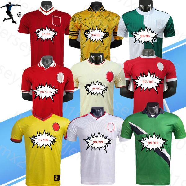

1993 95 96 97 00 home away green retro soccer jerseys wright fowler barnes 94 98 99 00 classic football shirts, Black;yellow
