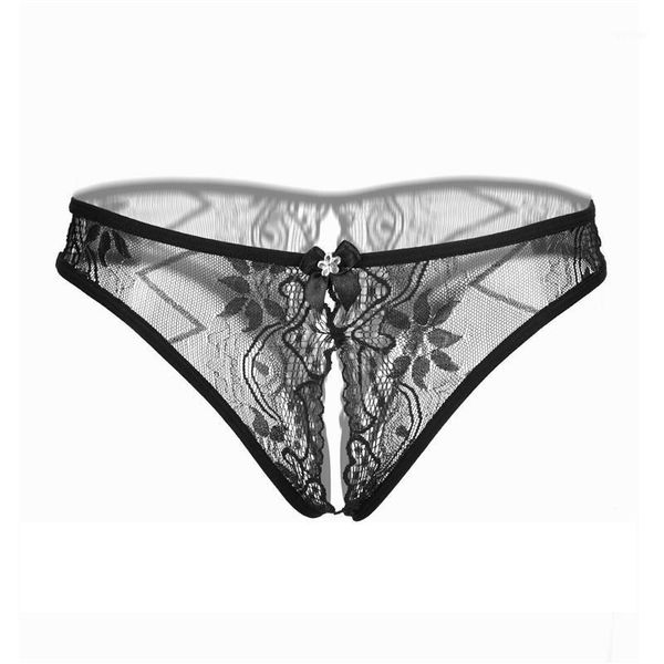 

crotchless bow lace women thongs and g strings open crotch panties transparent lingerie underwear1, Black;pink