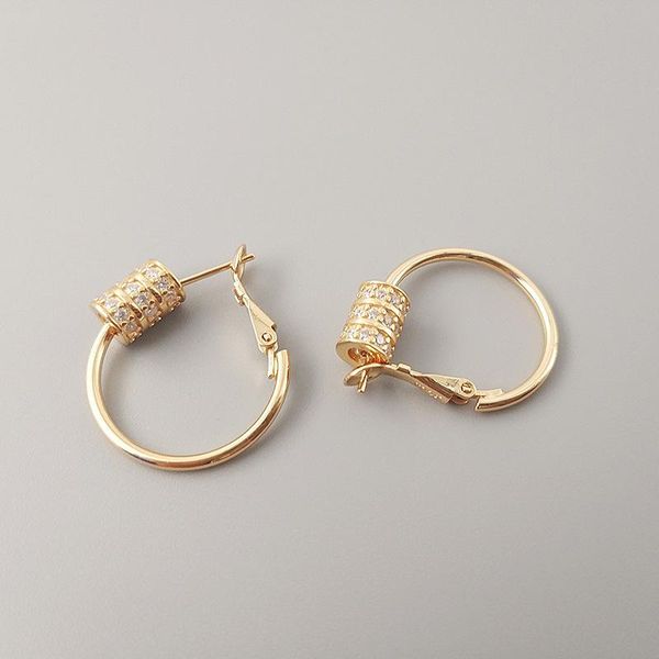 

xiha 925 стерлингового серебра обруч серьги для женщин циркон кристалл круглый круг серьги для ювелирных изделий дети девушки корейской тенд, Golden;silver