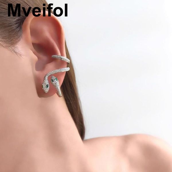 

fashion micro pave crystal snake earrings for women fake snake cartilage earrings climber clip on statement jewelry, Golden;silver