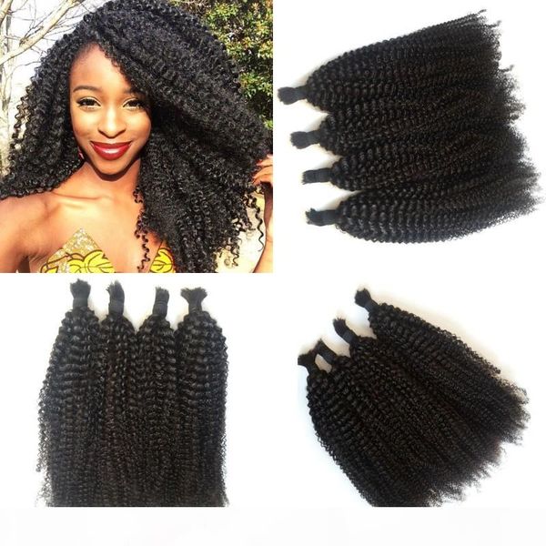 

массовая kinky завитые для массовых braiding монгольской человеческих волос natural color top качество волос fdshine, Black