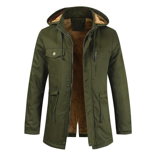 

2021 the new mode warm multi-pocket hoodie outerwear male casual clothing thick padded parka winter jacket of new men e0tj, Black
