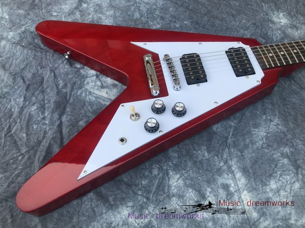 Китай Электрическая гитара OEM-магазин Электрическая гитара G F LY Гитара Красный цвет может быть настроенным