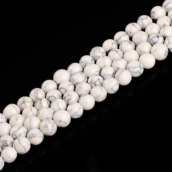 

1strand lot 4 6 8 10 12 mm smooth round natural beads white turquoises spacer bead for jewelry making diy necklaces bracelets h bbyrbk