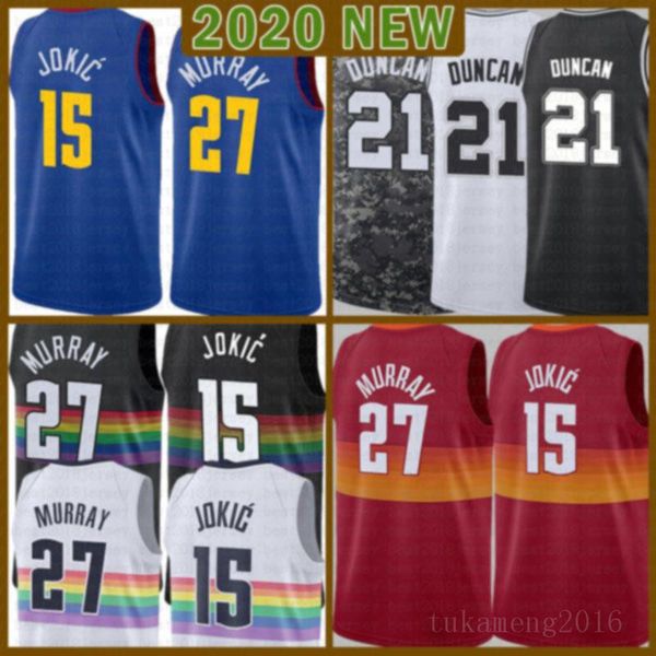 2021 Neues Jamal Herren 27 Murray Basketballtrikot Nikola Herren 15 Jokic Mesh Demar 10 DeRozan Retro Derrick 4 Weiß Billig Manu 20 Ginobili Grün