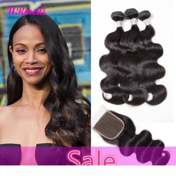 

peruvian virgin hair 3 bundles with closure 10a grade peruvian body wave with closure body wave human hair bundles with lace closure, Black;brown