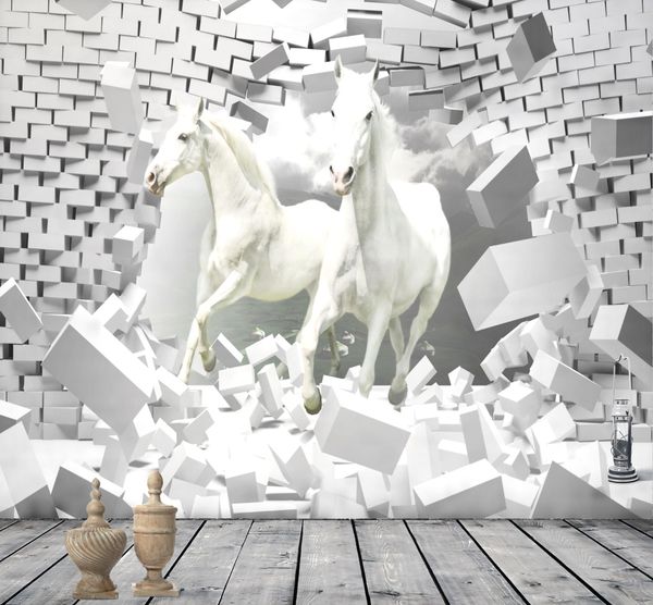

обои 3d эффект мульти размер al мульк обои mural самоклеющиеся 3d brick лошадь fq219 домашнее украшение tv фона