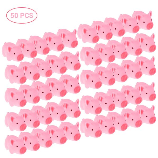 

kids cute cartoon animal 50pcs mini rubber pigs squeeze sound toys baby bath toys gifts for children infant baby 201015