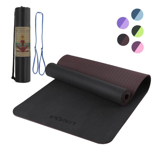 

yoga mats lixada 72.05Ã24.01in portable double dual-colored mat thicken sports anti-slip exercise fitness workouts matte