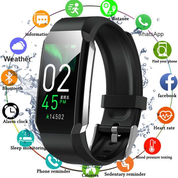 

sports wristband, male female control, intelligent waterproof watch ip67, with thermometer and heart rate cont