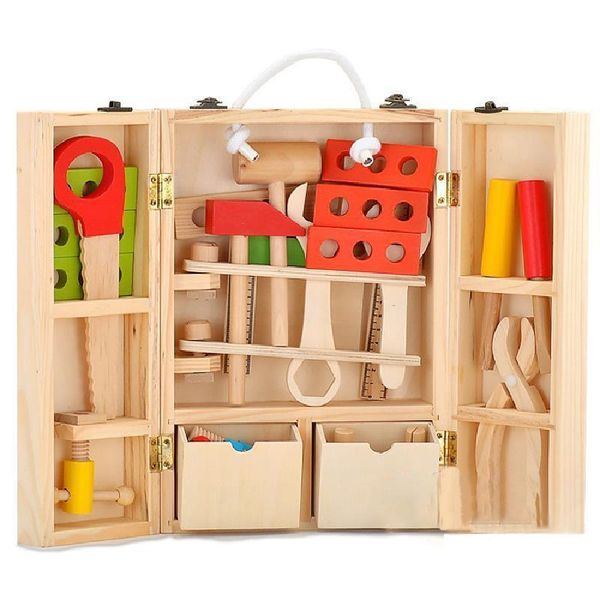 

children pretend play toy wooden simulation maintenance toolbox nut dismantling toys baby play puzzle toy set gift for children lj201009