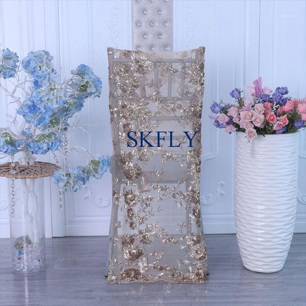 

chair covers ch004m gorgeous 2021 wholesale wedding beaded gold rose silver embroidery pattern sequin cover1