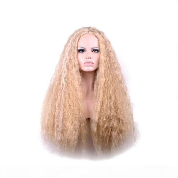 

gt;&gt;&gt;new fashion synthetic party blonde girls lady long kinky curly hair, Black;brown
