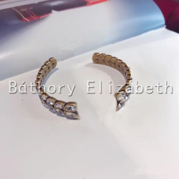 

bangle bÃ¡thory elizabeth vintage gold color classic design jewelry wheat ear letter bracelet brand, Black
