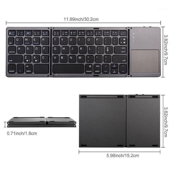 

universal three flipping wireless bluetooth folding mini keyboard with touchpad1
