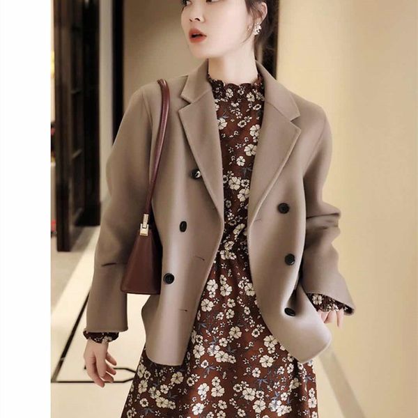 

2020 new fashion temperament this autumn romantic style fungus stand collar flower handle printing elastic waist drape long sleeve dress, Black;gray
