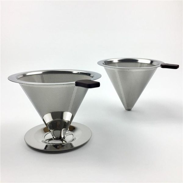 

coffee filters reusable filter stainless steel holder metal mesh funnel baskets drif dripper v60 drip cup