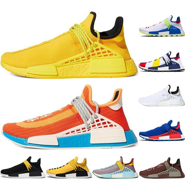 

with socks 2021 human race running shoes pharrell williams bright yellow extra eye chocolate nerd black outdoot sports sneakers 36-45
