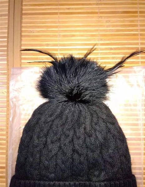 

new winter womens hat casual solid fur pompom hat female cap warm cotton women jlljpl yy_dhhome, Blue;gray