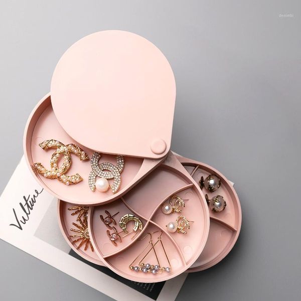 

creative jewelry storage box rotating multi-layer display organizers dressing table boxes make up storage cosmetic organizer1