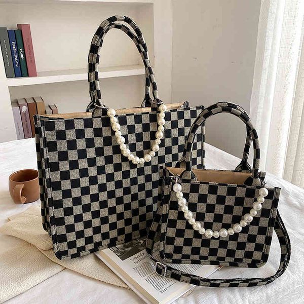 

2022 factory wholesale qianniao getuote bag autumn winter fashion texture large capacity handbag lattice one shoulder messenger bag