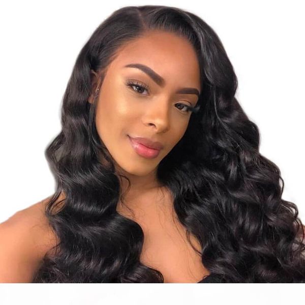 

leila 360 lace frontal wig pre plucked loose deep 150% brazilian loose deep wave lace front human hair wigs for black wome, Black;brown