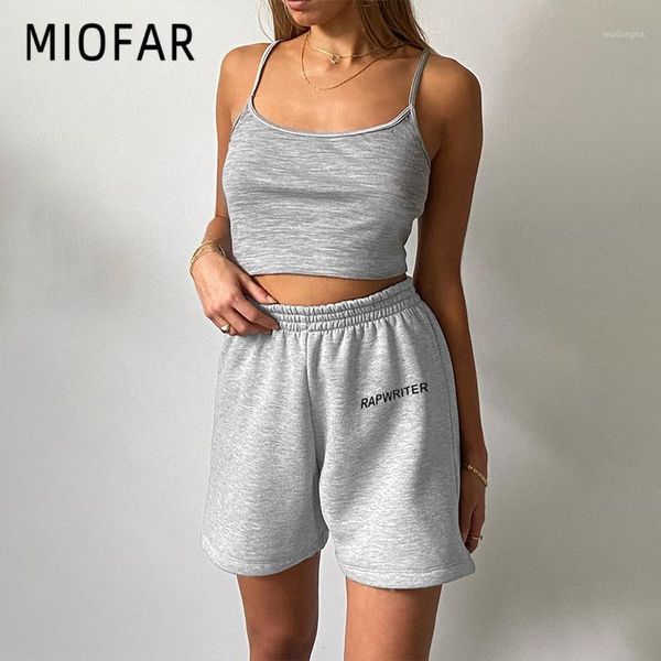 

miofar summer women's shorts sweatpants casual elastic waist sweat shorts high waist letter printed clothes lady streetwear1, White;black