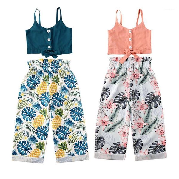 

toddler kids baby girl sling floral pants trousers summer holiday outfit1, White