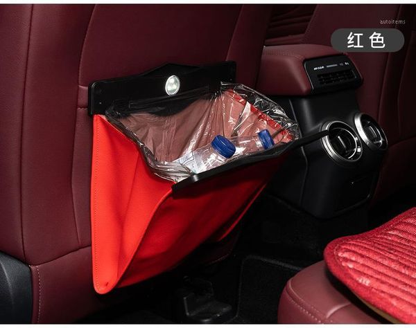 

car seat back organizer pu leather garbage storage bag auto back seat multi-pocket hanging bag car organizer accessories1