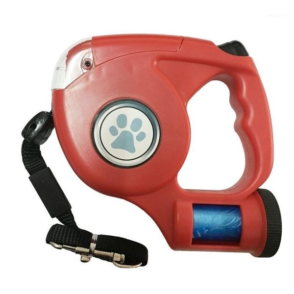 

dog collars & leashes 4.5m leash led extendable retractable pet lead with garbage bag 20211