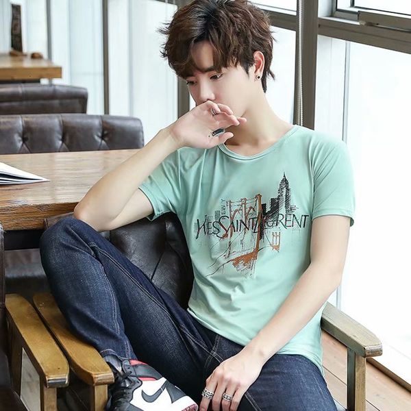 

new boys' short t-shirt in summer of 2019, White;black