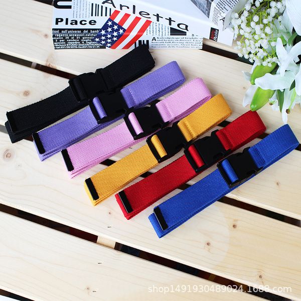 

candy colors belt plain webbing waistband casual canvas belt metal buckle men women boys jeans belts 120cm, Black;brown