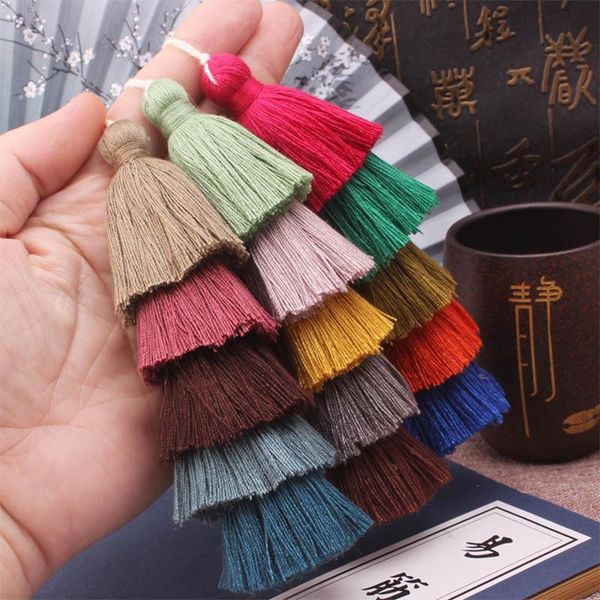 

6pcs lot five layer tassels silk fringe bangs flower tassel trim decorative tassels for curtains home decoration accessories h wmtdhj
