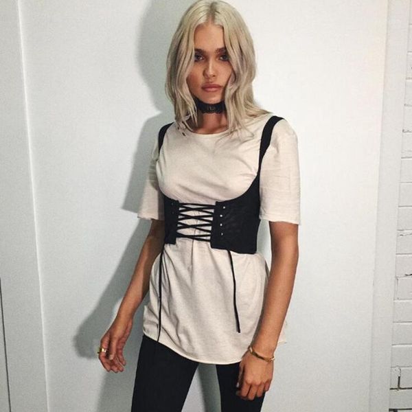 

camisoles & tanks streetwear fashion lingerie strap tide camisole cropped women's black designer underwear harness1, Black;white