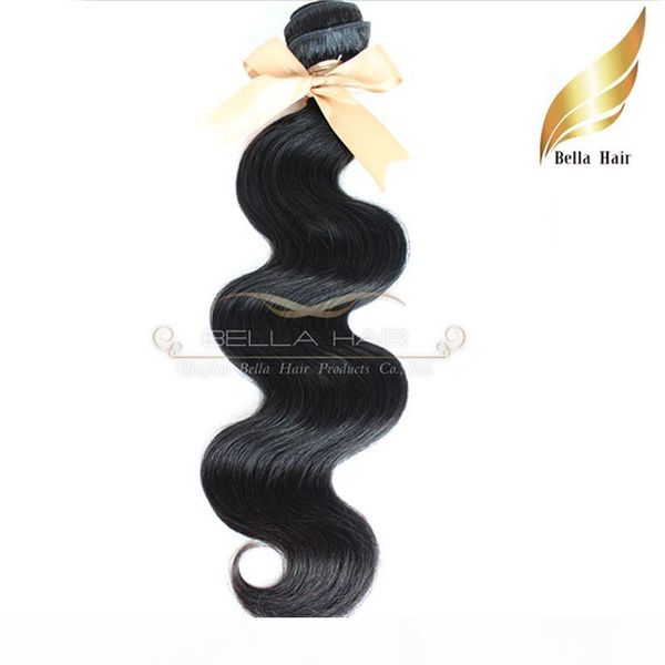 

12"-28" unprocessed virgin human hair extensions natural color human hair weft weaves body wave bundles 2pcs double weft bellahair, Black