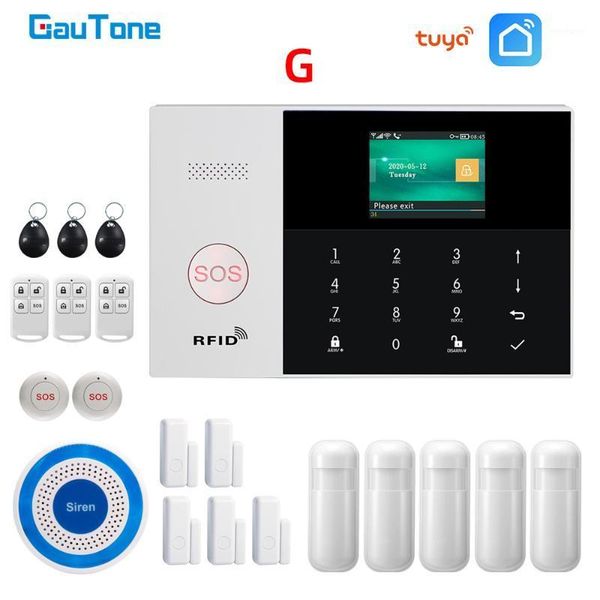

gautone tuya wifi gsm alarm system for home security with wireless siren sos button support smart life remote control1