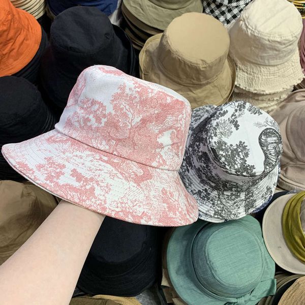 

splash ink tie dye cotton versatile fisherman's korean version summer outdoor travel sunscreen hat, Blue;gray