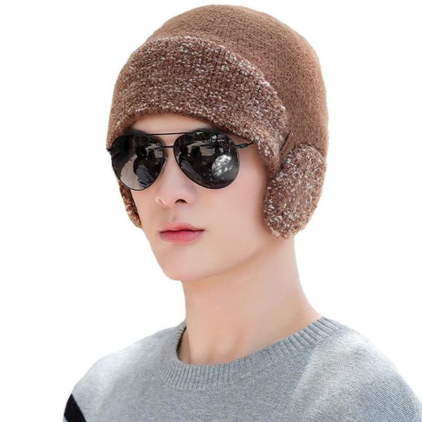

winter hat skullies beanies for men knitted hat women mask thick balaclava earflap wool bonnet male beanie hats cap bbyaun alice_bag, Black;white
