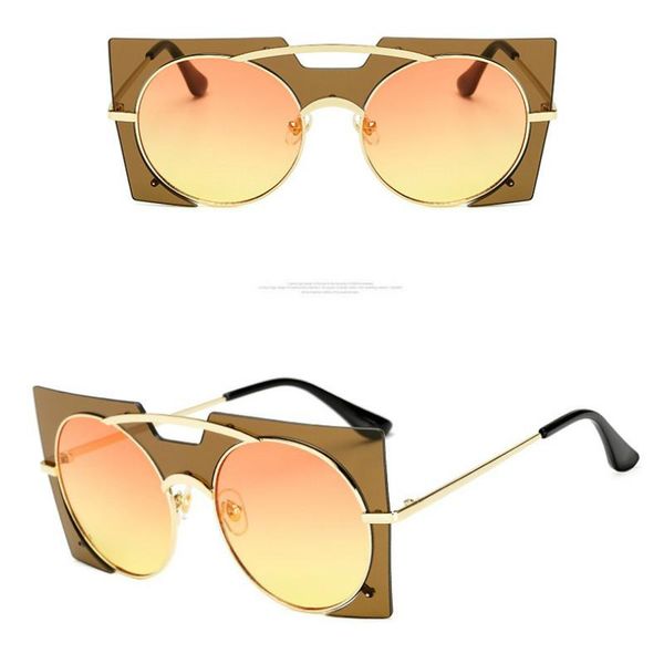 

metal rimless women sunglasses ocean film frame fashion 2021 new anti-ultraviolet sun glasses for woman travel gradient oculos, White;black