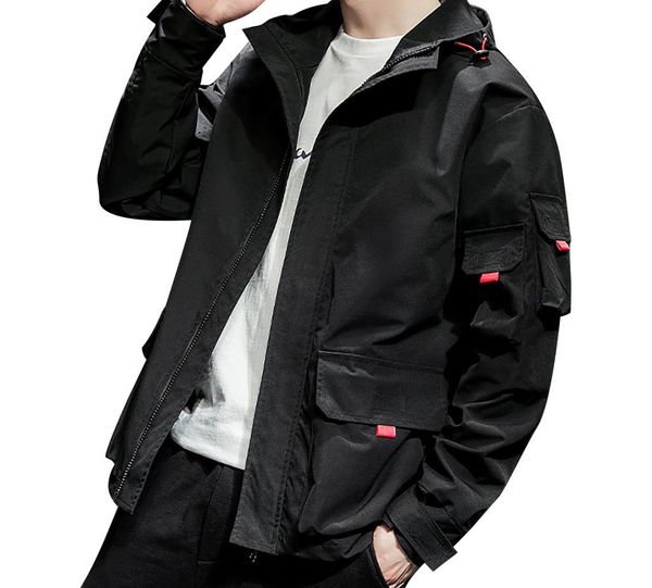 

jacket men's autumn casual fashion pure color hoodie zipper plus size jacket coat jaqueta masculino, Black;brown