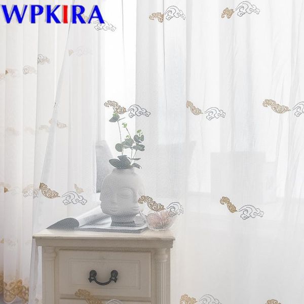 

window screen embroidered clouds tulle curtains for living room voile sheer curtain balcony drape traditional chinese x-zh206#30