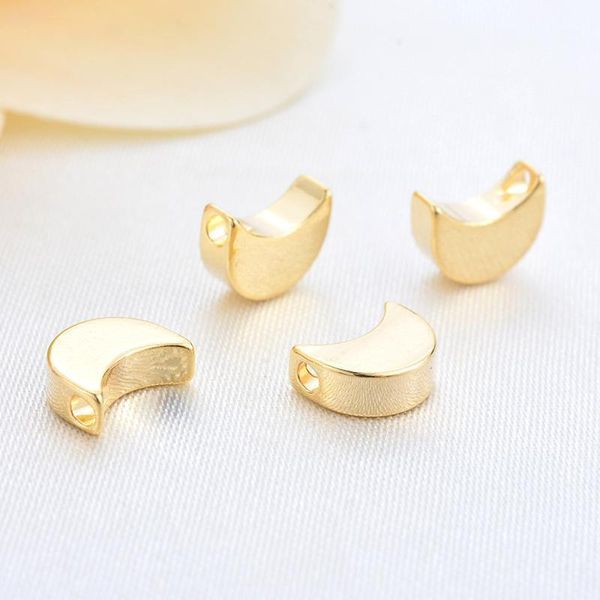 

(33232)20pcs 10*7mm hole 1.5mm 24k gold color plated brass moon charms pendants jewelry findings accessories1, Bronze;silver