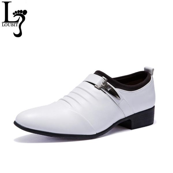 

men business shoes 2020 new fashion leather dress shoes men's black white oxofrds pointed toe office italian for men flats