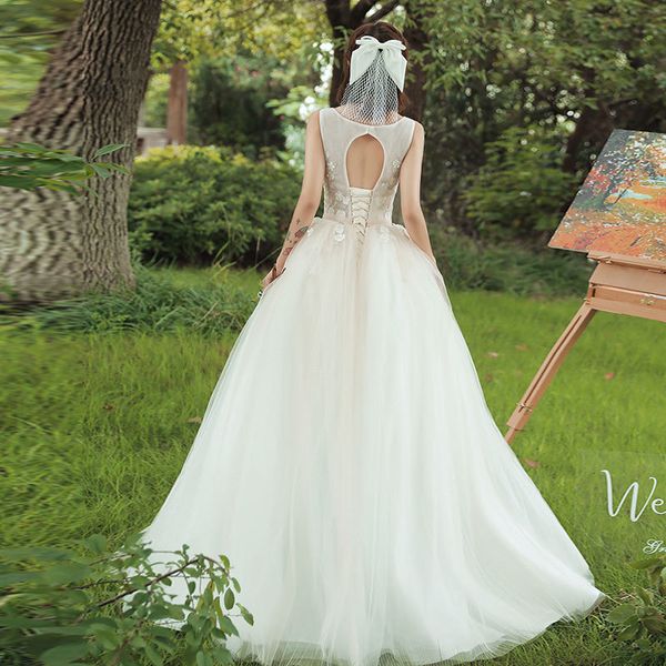 

2021 new lace bride o-neck dressed novia mariee robe soiree piig, Blue;red