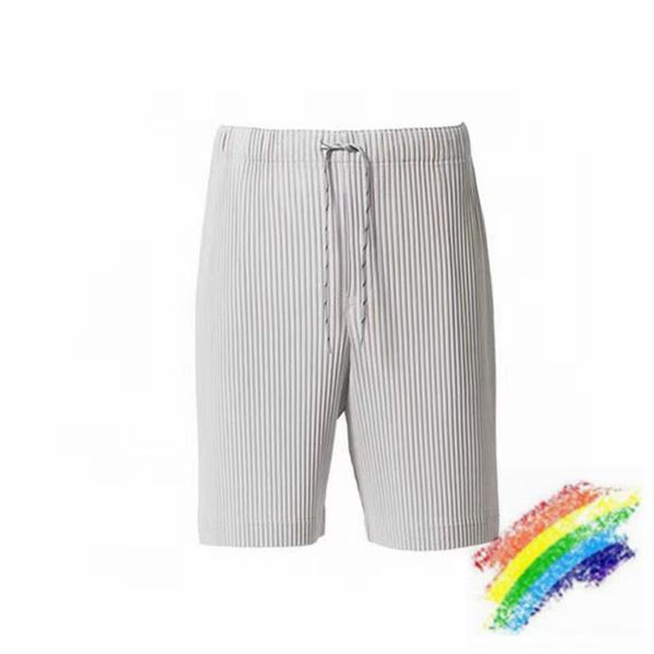 

2021ss pleated homme plisse shorts men women solid color joggers drawstring homme plisse breechcloth, White;black