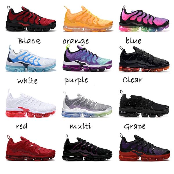 

fashion running shoes for men womne tn plus cushion sole muilty color triple black withe breathable sports sneakers mens trianers, White;red