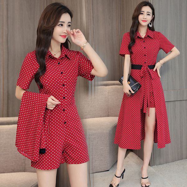 

dot coveralls overalls lady the office two sets clothes summer femme piece of women pgqh, White