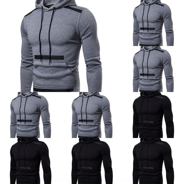 

осенью и зимой тонкий штуцер пуловер рукав с капюшоном моды осени и зимой свитера sweaterslim фитинга мужского пуловер рукава случайным hoo, Black